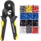 Set cleste de sertizare pini conectori profesional cu 1.800 bucati terminale conductori, 0.5-10 mm