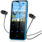 Player MP3 Agptek 64 GB, Bluetooth 5.3, ecran 2.4 inch, set cu casti si cablu USB Type C, suporta card pana la 128GB, butoane tactile, difuzor, Radio FM, E-Book, alarma, albastru