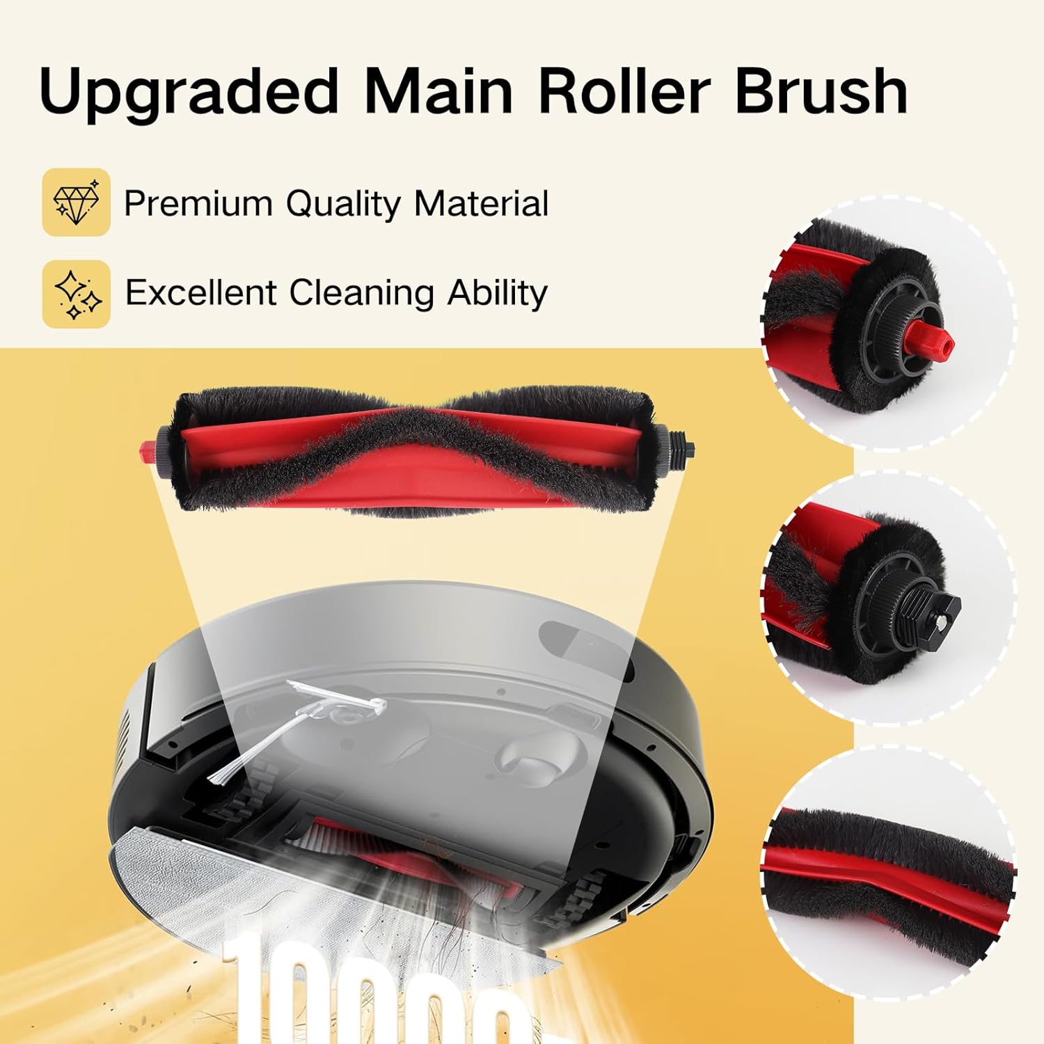 Set accesorii pentru aspirator robot Roborock Q7 M5, Q7 M5+, Q7 L5, Q7 L5+, cu 1 perie tambur, 4 filtre HEPA, 6 lavete, 4 perii laterale1 perie de curatare si surubelnita