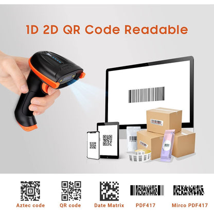 Cititor coduri de bare wireless Tera, fara fir 2,4 GHz sau cu fir USB 2.0, portabil, 100 m raza de actiune, 1D 2D QR