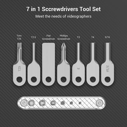 Accesoriu multifunctional pentru camera foto video, cu surubelnite pliabile tip briceag si cu filete M2.5, M3, M4, M5, 1/4 pentru suruburi extra, Smallrig 2213