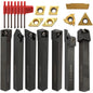 Set cutite de strung cu placute amovibile, 7 piese de strunjit de 16 mm, instrumente CNC cu insertii de carbura si bara de gaurit