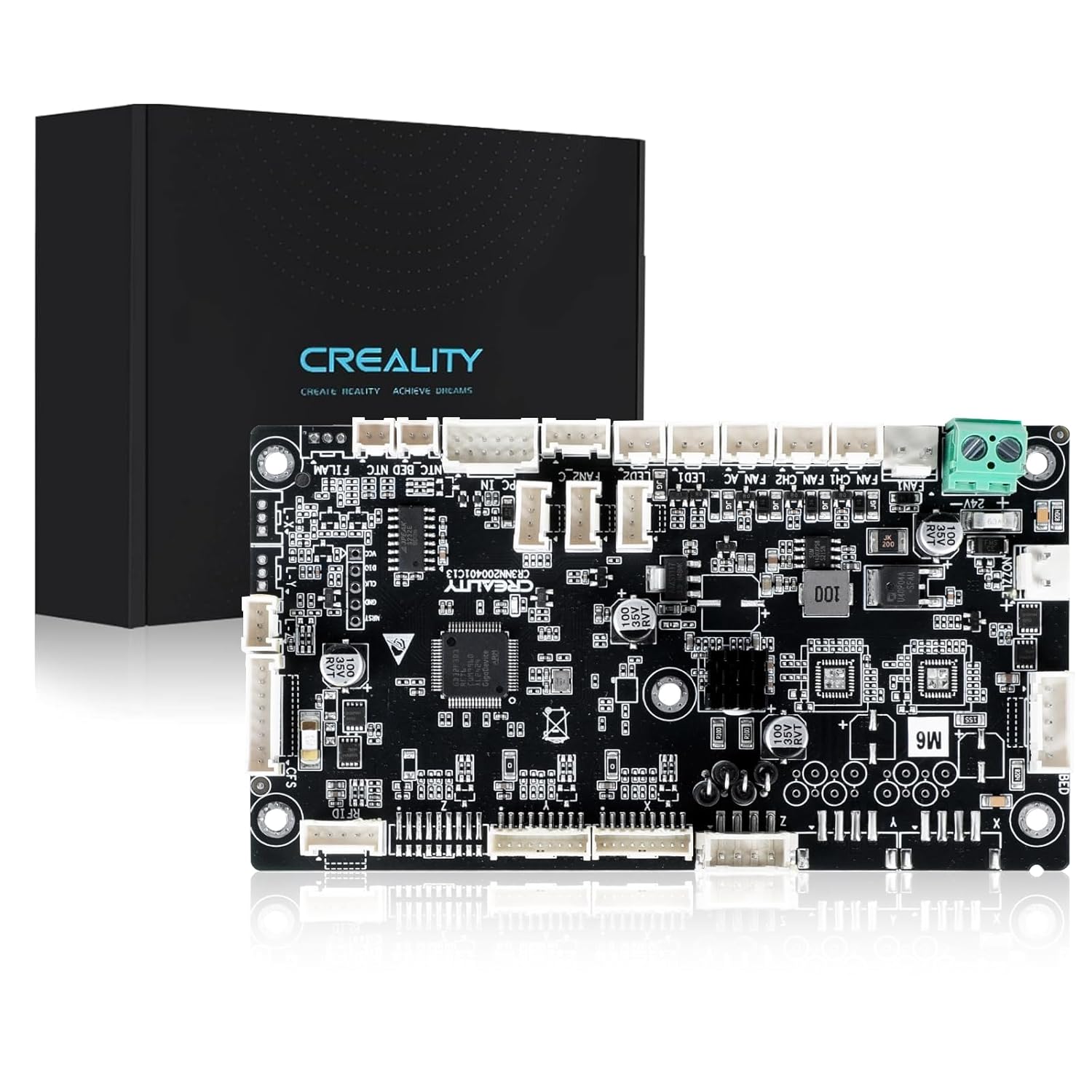 Placa de baza silentioasa Creality K2, 32 biti, GD32F303RET6, model CR3NN200401C12, pentru imprimanta 3D Creality K2, piesa originala, controler mainboard, upgrade stabil si precis, plug & play