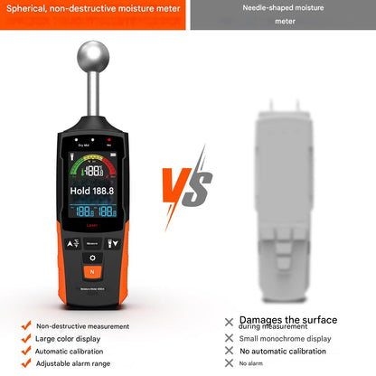 Umidometru, detector de umiditate digital cu ecran LCD, alerta sonora si lanterna LED, 5-40 mm adancime detectare, cu baterii, pentru perete, zidarie, lemn, tencuiala