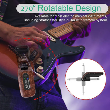 Sistem wireless pentru chitara 2.4GHz, plug and play, cu transmitator si receptor, 8 ore de functionare, pentru chitara electrica, chitara bass, vioara, orga