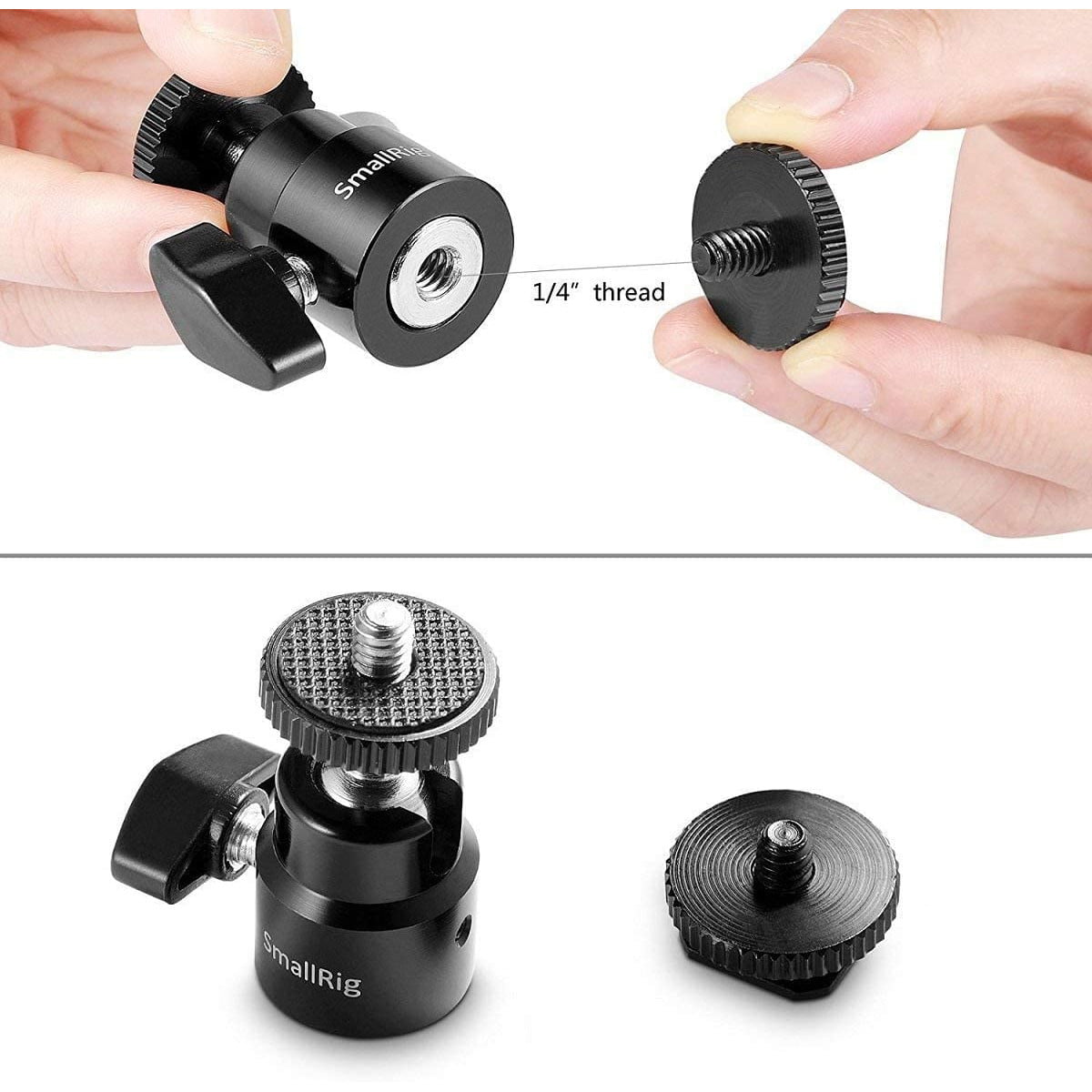 Set 2 adaptoare SmallRig 2059 cu patina si capat cu surub pentru DSLR