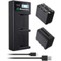 Set 2 acumulatori 8800mAh, Incarcator dublu cu LCD, compatibil cu Sony NP-F970 F960 F930 F950, Sony DCR-VX2100 DSR-PD150 DSR-PD170 HDR-AX2000 HDR-FX7 HDR-FX1000