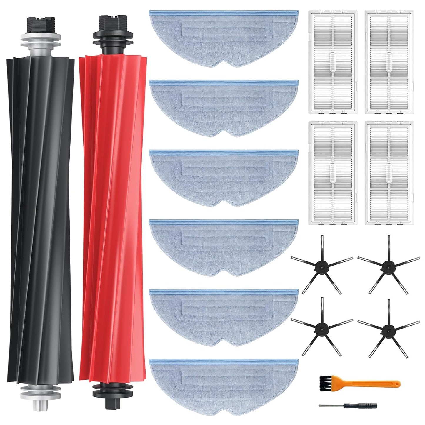 Kit 16 accesorii pentru aspirator compatibile cu Xiaomi Roborock S8, S8+, S8 Pro Ultra, cu 4 perii laterale, 2 perii tambur, 4 filtre, 6 buc mop de microfibra, accesorii de curatare