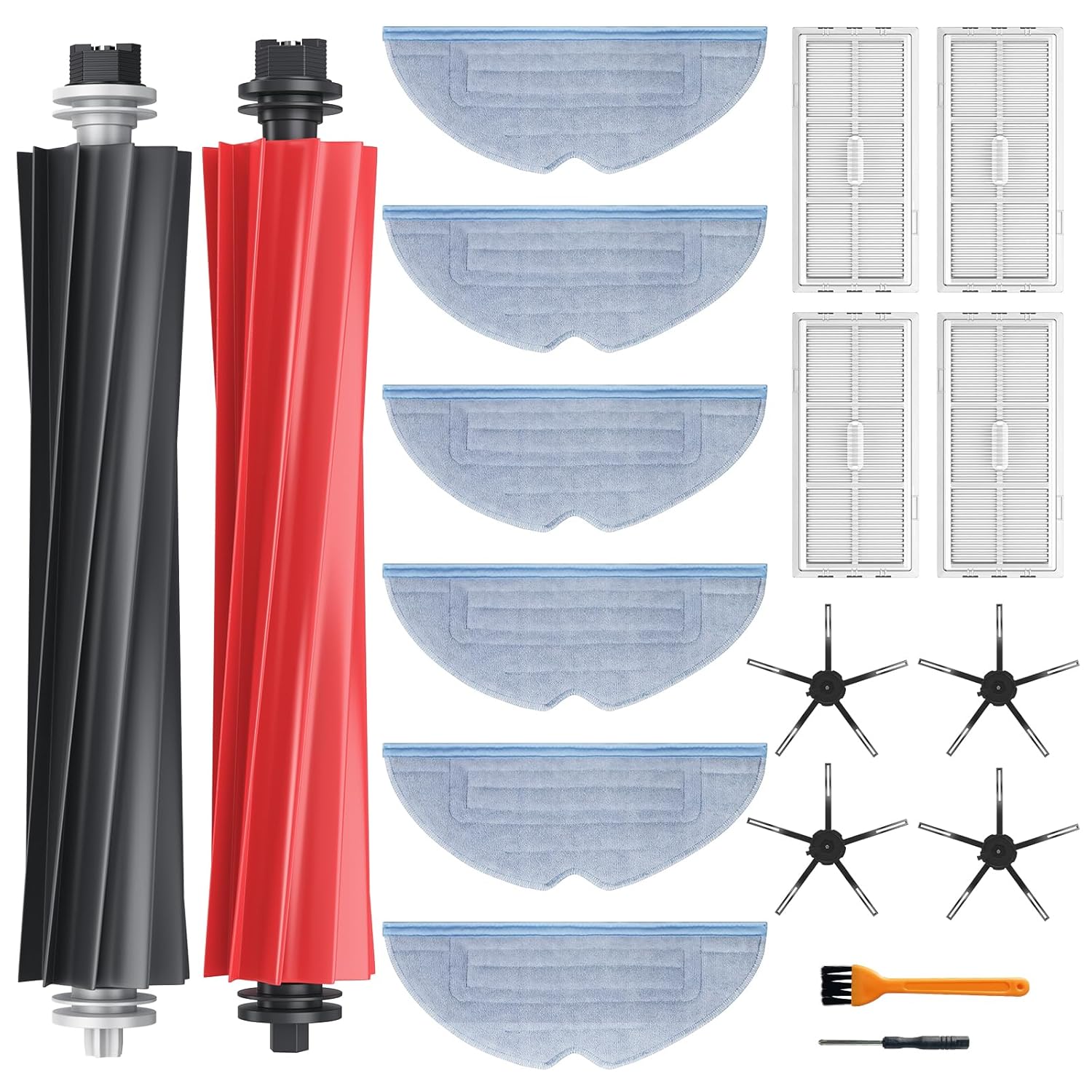 Kit 16 accesorii pentru aspirator compatibile cu Xiaomi Roborock S8, S8+, S8 Pro Ultra, cu 4 perii laterale, 2 perii tambur, 4 filtre, 6 buc mop de microfibra, accesorii de curatare