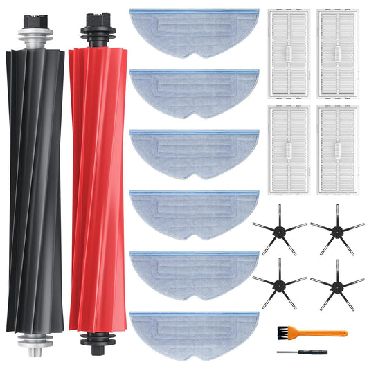Kit 16 accesorii pentru aspirator compatibile cu Xiaomi Roborock S8, S8+, S8 Pro Ultra, cu 4 perii laterale, 2 perii tambur, 4 filtre, 6 buc mop de microfibra, accesorii de curatare