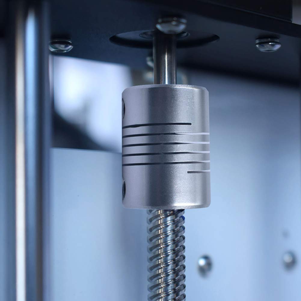 Set de 10 cuplaje flexibile NEMA 17, aliaj aluminiu, 5 mm la 8 mm, lungime 25 mm, diametru 19 mm, pentru motoare pas cu pas, imprimante 3D RepRap si masini CNC, include cheie hexagonala