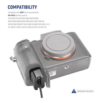 Acumulator dummy Neewer NP FW50 compatibil cu Sony A7/7R/7S A7II/7RII/7SII A6500/6400/6300/6100 NEX3/5/6/7 DSC RX10 IIIIIIV