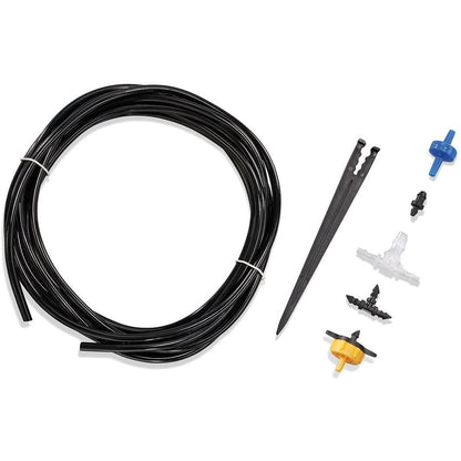 Kit Sistem de irigare prin picurare automat, Cu panou solar, Cu 15 aspersoare si Carlige de fixare