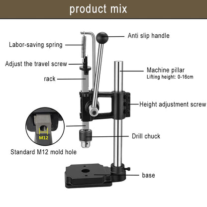 Presa pentru perforat pielea profesionala, masina de stantat si embosare piele cu dalti perforatoare, mandrina si accesorii, ergonomic, din metal