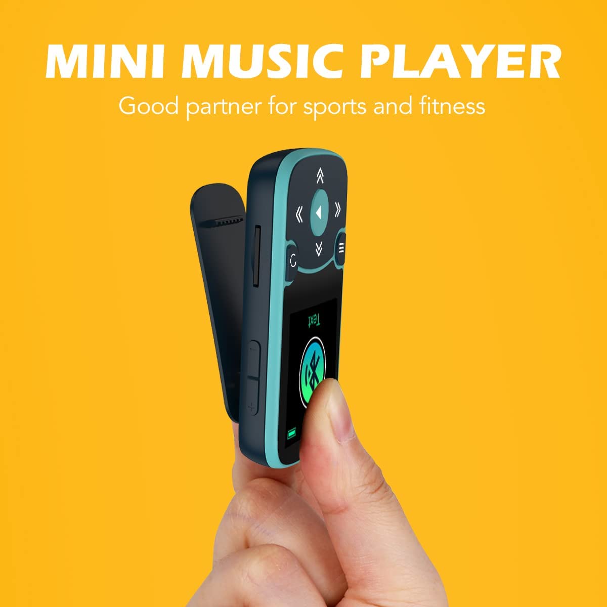 MP3 Player 32 Gb Agptek cu Bluetooth 5.0, cu ecran 1,5 inch, cu clema de prindere, Radio FM, inregistrare, alarma, cronometru, accepta card pana la 128 Gb