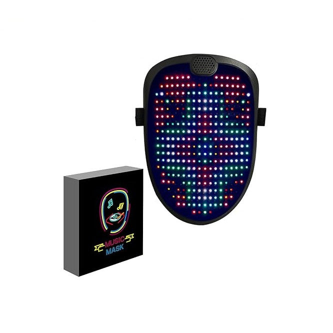 Masca Halloween LED inteligenta cu 60 de imagini, schimbare imagine prin gesturi, cu acumulator, negru