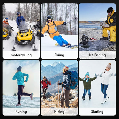 Manusi incalzite cu acumulator 3000 mAh 7.4V x 2, compatibile touchscreen, temperatura reglabila, impermeabile, rezistente la vant, pentru schi, snowboarding, drumetie, ciclism, pescuit