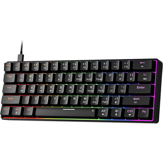Tastatura gaming mecanica RGB EN (US) compacta 61 taste Blue Switch, Hot Swap, programabila, iluminare LED, pentru PC/Windows