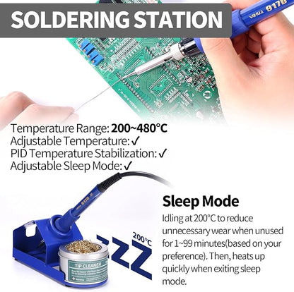 Statie de lipit si dezlipit 3 in 1 cu sursa de laborator reglabila 0-35V 0-5A, letcon, testare a curentului si tensiunii, port USB 5V, temperatura reglabila, mod auto/manual, pentru reparatii de telefoane mobile si electronice