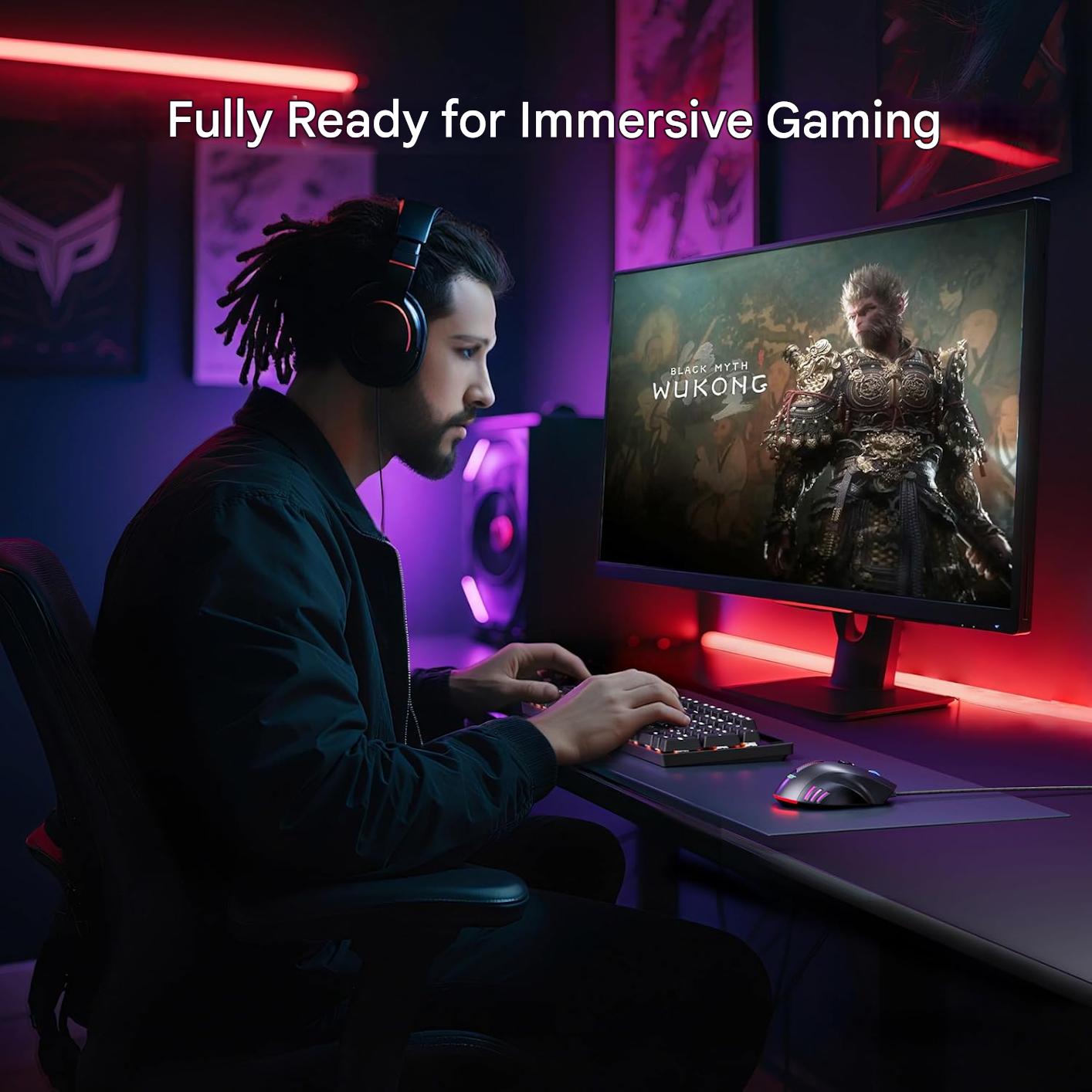 Mouse Gaming cu fir, 12800 DPI, 8 butoane programabile si macrocomenzi, buton declansare rapida reglabil, ergonomic cu suport silicon, RGB 12 presetari, rata interogare 1000 Hz – Ideal PC si Laptop