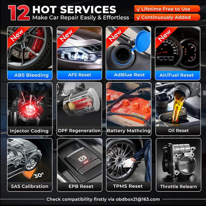 Tester diagnoza auto LAUNCH CRP129E OBD2, scaner profesional pentru motor, ABS, airbag SRS si transmisie, resetare DPF, ulei, EPB, TPMS, SAS, BMS, codare injectoare, actualizari gratuite prin Wi-Fi