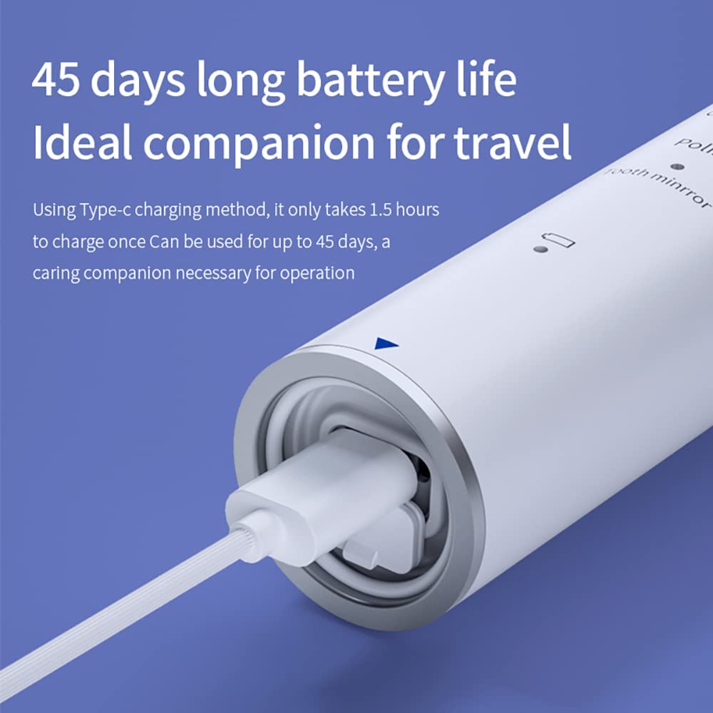 Periuta de dinti electrica sonica smart cu camera video, 3 moduri, incarcare USB, temporizator de 2 minute, alba