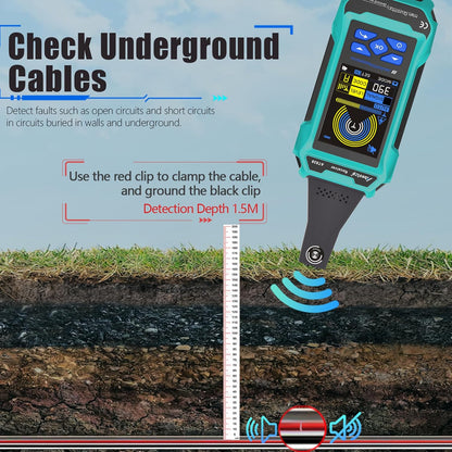 Localizator de cablu AT838 Abestop, localizator de circuite cu functie multimetru, fire/cablu subteran, detectarea traseului conductei de apa/gaz pentru multi-tester