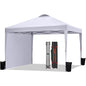 Cort pavilion de gradina cu perete lateral, 3 x 3 m, reglabil pe inaltime, protectie UPF 50+, design portabil cu geanta de transport, multifunctional