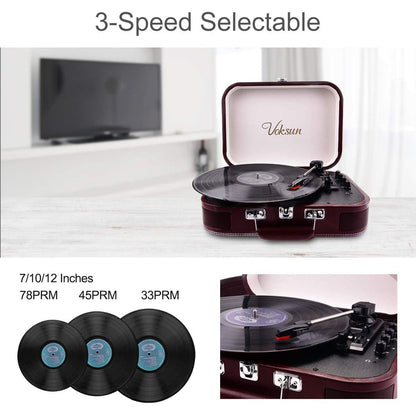 Pick-up Voksun, bluetooth 5.0, AUX, Card SD, USB, boxe incorporate, design tip servieta