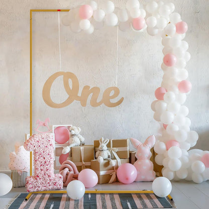 Arcada patrata pentru baloane, de 2 m x 2 m, suport metalic, 2 recipiente pentru apa, din metal, pentru nunta, zi de nastere, fundal foto, accesorii pentru petreceri, decoratiuni