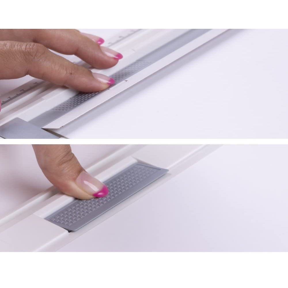 Planseta proiectare A4 pentru desen tehnic, arhitectura, cu sina de prindere accesorii, din plastic rezistent la impact, alba