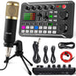 Set microfon podcast ALLWIN cu condensator cardioid BM‑800 si mixer audio USB F988, placa de sunet DSP Dual, suport reglabil si filtru Pop, pentru Streaming, Podcasting si inregistrare PC, Laptop, telefon, tableta