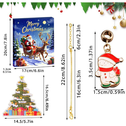 Calendar Advent 2025 pentru fete – Set bijuterii de craciun cu 24 de bratari si talismane, cadou pentru copii si adolescente 5-14 Ani, ideal pentru sarbatori