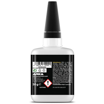 Gel Super Glue extra puternic Kraftprotz pentru imprimare 3D – 50 g, XXL, transparent, rezistent la caldura si impermeabil, varf anti-uscare, compatibil cu PLA, ABS, PETG, TPU si accesorii 3D