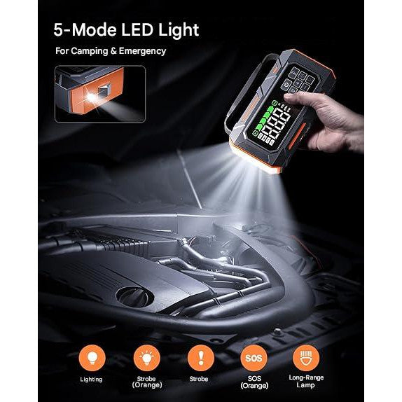 Starter auto multifunctional 14 în 1 TREKURE, 7000A, baterie externă 26800 mAh, compresor 160 PSI, kit de urgență cu 5 LED-uri