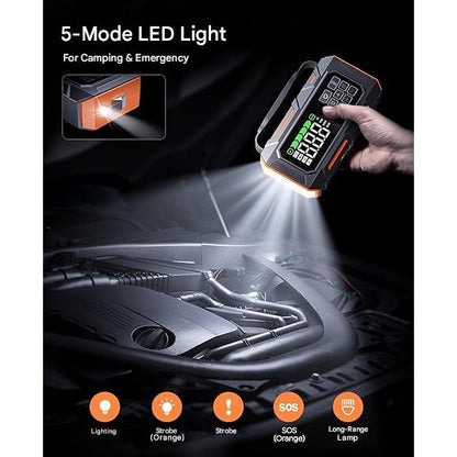Starter auto multifunctional 14 în 1 TREKURE, 7000A, baterie externă 26800 mAh, compresor 160 PSI, kit de urgență cu 5 LED-uri