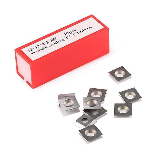 Set de 10 placute amovibile vidia, de strunjire, pentru prelucrarea lemnului, 12 x 12 x 2,2 mm, frezare 35 grade, pentru strung si dalta