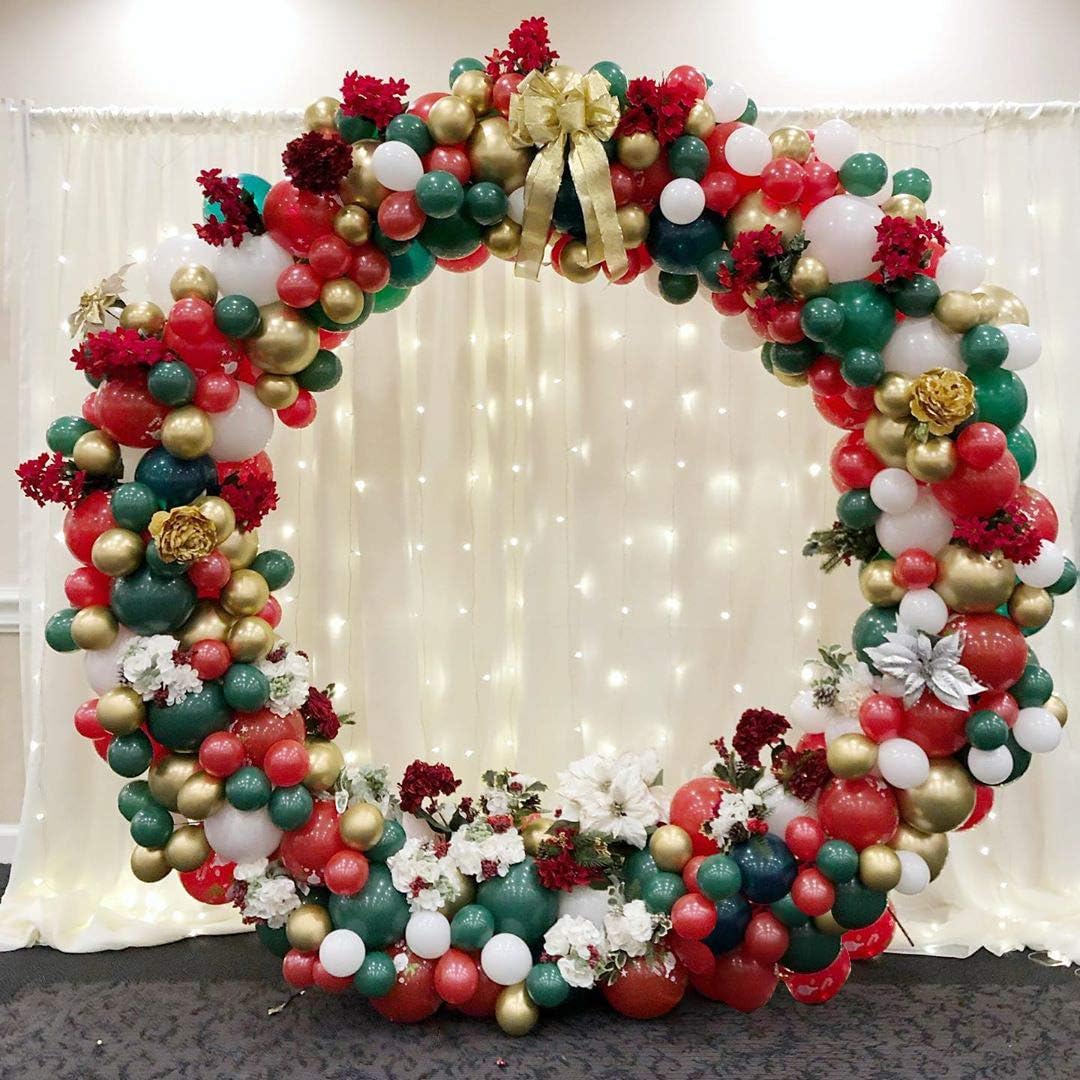 Set arcada metalica, tip cerc, 1.8 m, cu picioare, banda pentru baloane si accesorii, reutilizabila, pentru nunta, zi de nastere, fundal foto, accesorii petreceri, decoratiuni