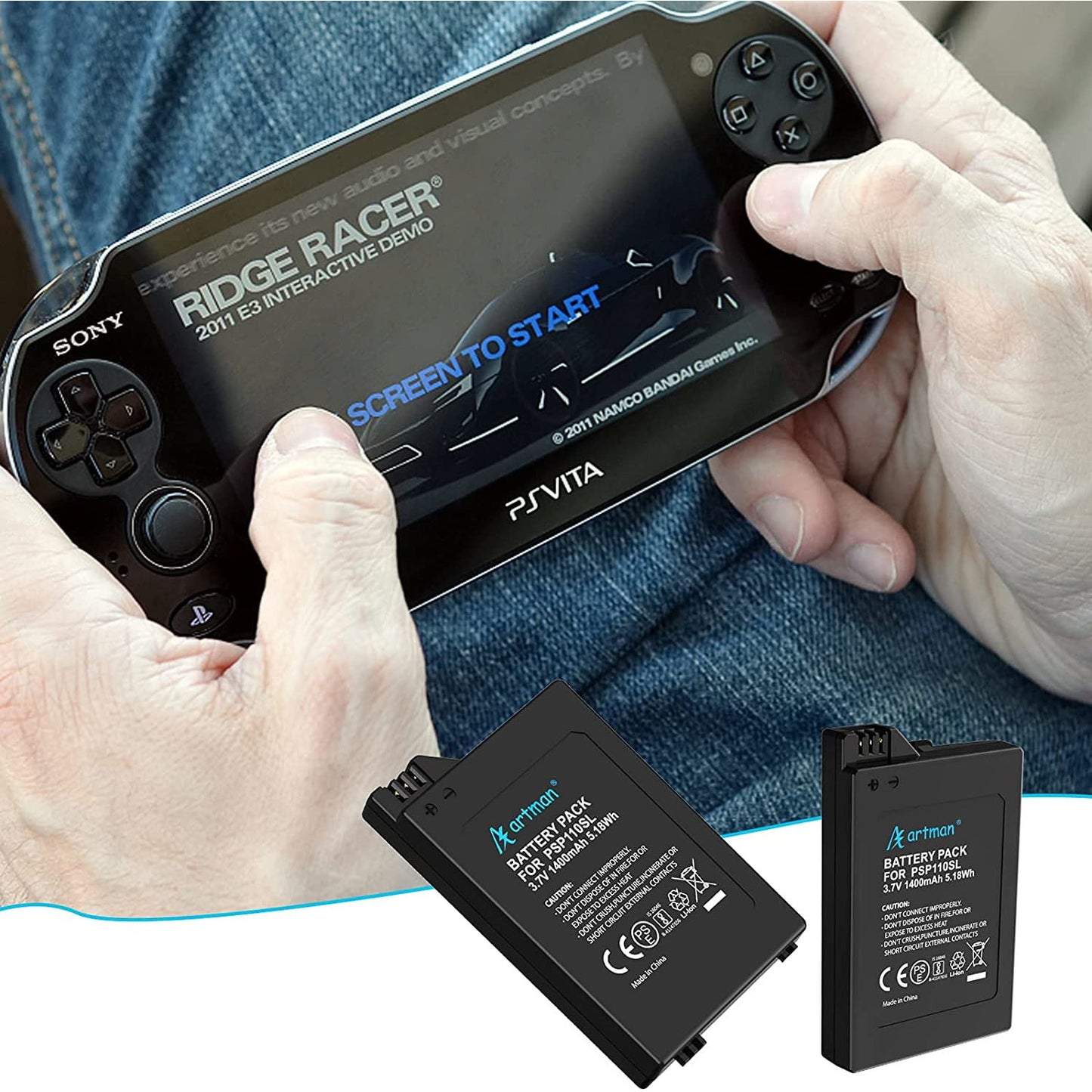 Acumulator PSP-S110 1400 mAh, baterie de schimb compatibila cu Sony PSP Slim & Lite PSP-2000 /PSP-2004 /PSP Brite PSP-3000 /PSP-304 PSP-S