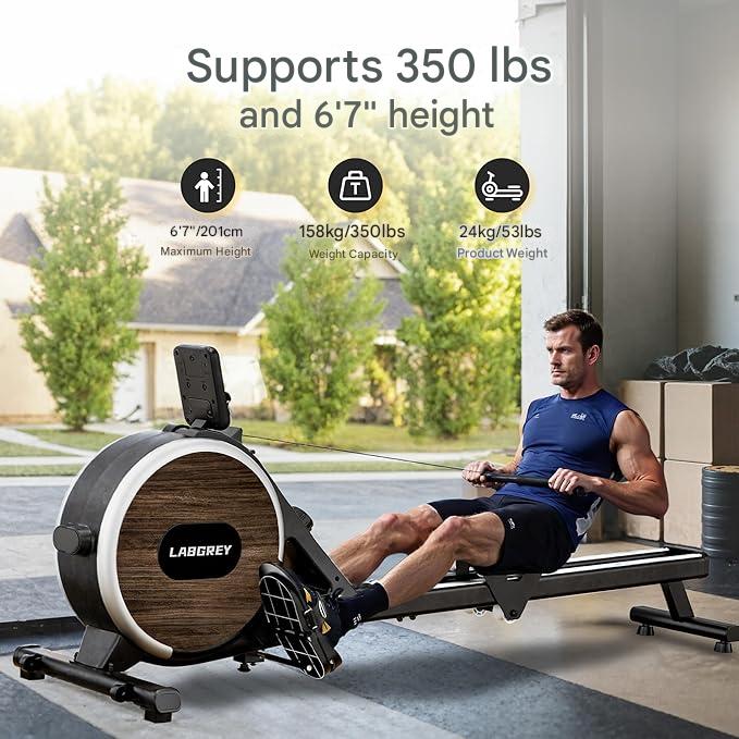 Aparat de vaslit magnetic LABGREY pliabil, Bluetooth, 8 niveluri rezistenta, ultra-silentios, stabil, capacitate 158 kg – pentru acasa