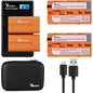 Set 2 acumulatori si incarcator cu LCD Vemico, NP-F550 3000 mAh , cablu USB tip C, baterie de schimb pentru camera NP F970 / F960 / F770 / F750 / F570 / F550 / F530 / F330 / CCD-SC55 / TR516 / TR716 / TR818 / TR910 / TR917 / TR940