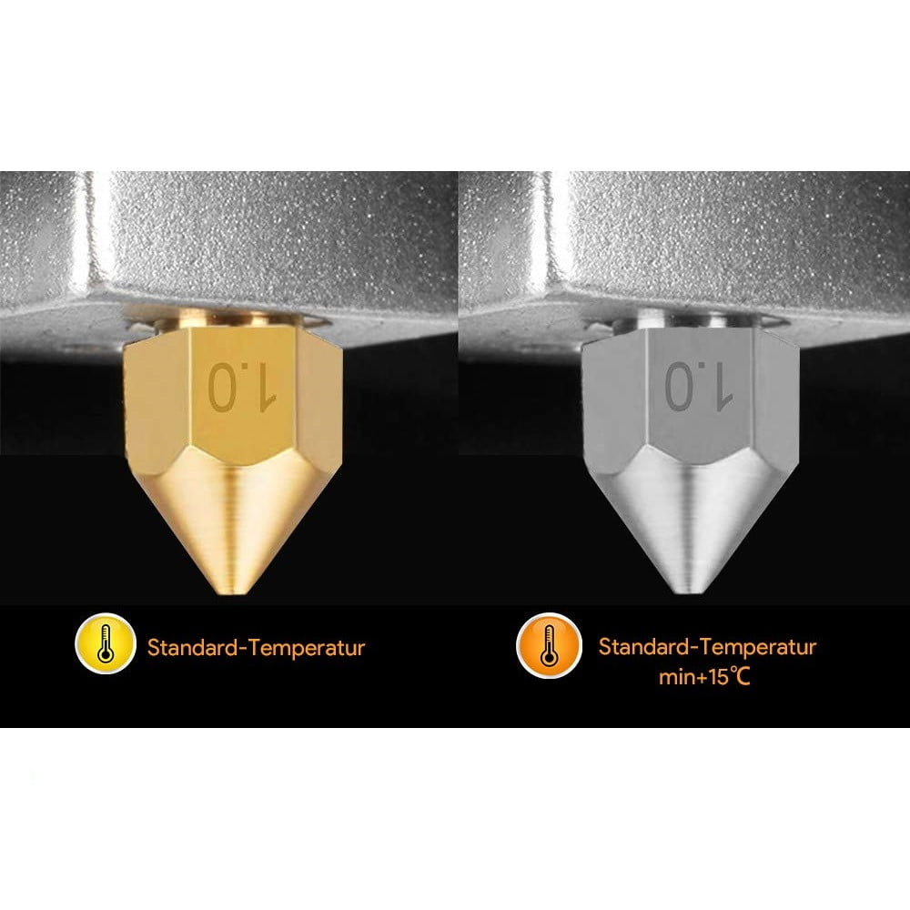 Set duze imprimanta 3D cu 20 piese cu 12 duze din alama si 8 duze din otel inoxidabil MK8 de 0,2 mm 0,4 mm 0,6 mm 0,8 mm 1,0 mm, cu instrumente de curatare, pentru Anycubic Mega, Creality CR-10, Ender