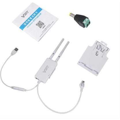 Amplificator Semnal Wireless Vonets, Range Extender Retea Mini Wi-Fi 2.4GHz, cu 2 antene, Transfer 300 Mbps, sursa de alimentare DC, USB, alb, VAP11S
