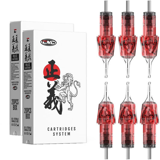 Set 40 ace de tatuat tip cartus, de 4 tipuri, 1003RL, 1005RL, 1007RL, 1009RL, 1007RS, 1009RS, 1207RS, 1209RS, din otel inoxidabil, pentru linii, contur, umplere, EN04X-40KIT-DG