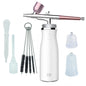 Set aerograf Airbrush cu compresor, pulverizator de mana pentru machiaj, manichiura, decorarea tortului, tatuaj, graffiti, portabil, alb