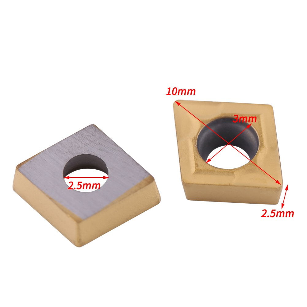 Set 10 placute amovibile pentru strunjire, insertie de carbura, CNC, CCMT060204-HM YBC251, accesorii strung, cu cutie