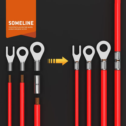 Set cleste de sertizare 1-10 mm², cu 79 bucati terminale, cabluri si tuburi termocontractile, cu cutie de depozitare si transport, SOMELINE
