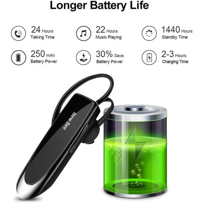 Casca New Bee Bluetooth V5.0 , Handsfree , wireless , Reincarcabile , Stereo , Negru