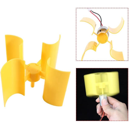 Turbina eoliana mini, generator eolian vertical de energie, 0.55W, 0.01V-5.5V, pentru jucarii, experimente DIY, model de predare