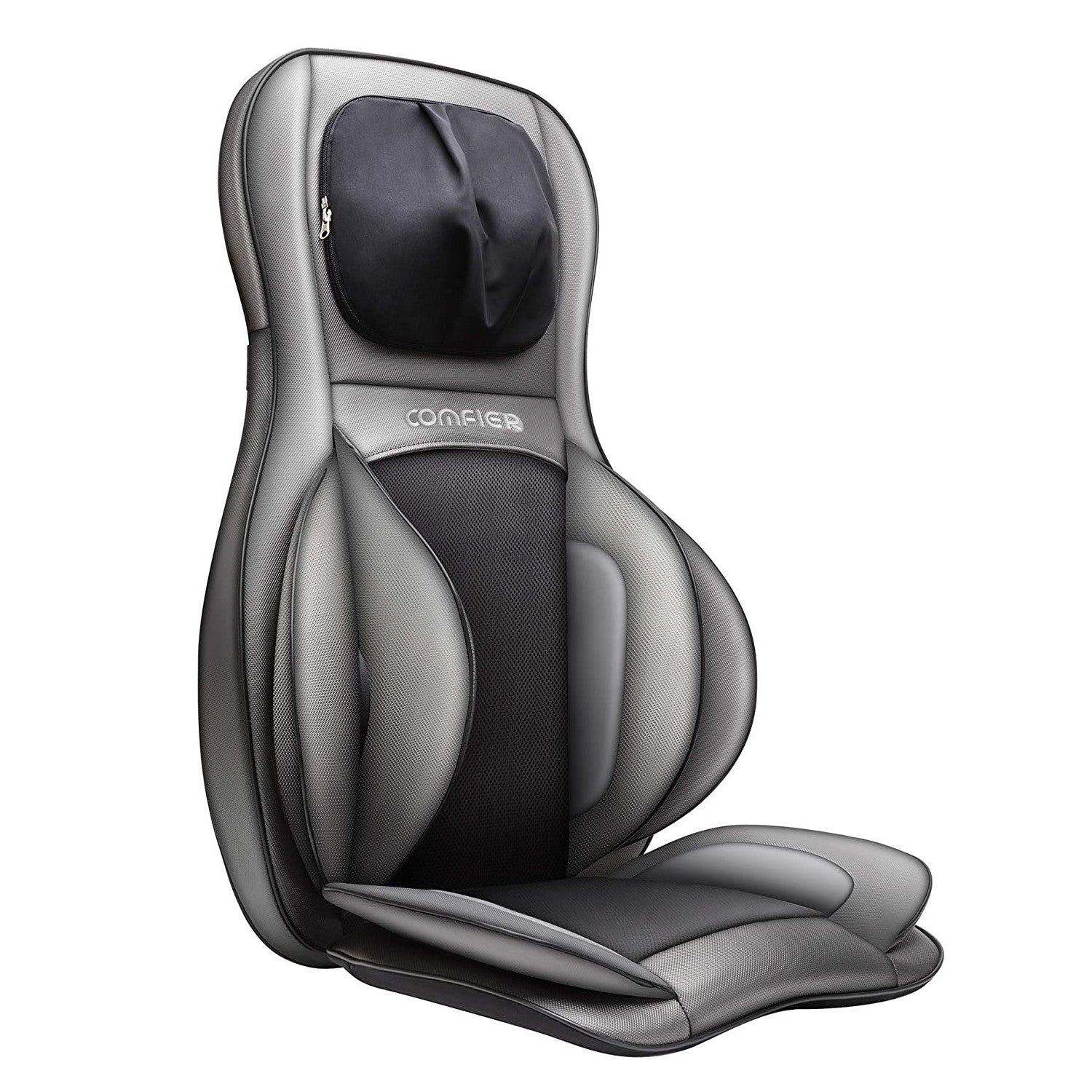 Husa de scaun pentru masaj Shiatsu 2D 3D, cu incalzire, vibratii, compresie aer, cu role, masare gat, umeri, spate si coapse, CF-2309A